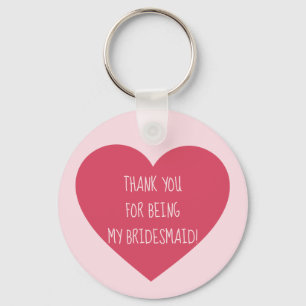 Porte-clés Pink Heart Bridesmaid merci