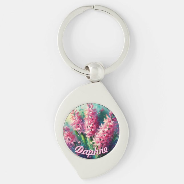 Porte-clés Pink Hyacinths Hyacinth Floral Personalized (Devant)