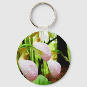 Porte-clés Pink Lady Slipper wild Orchid