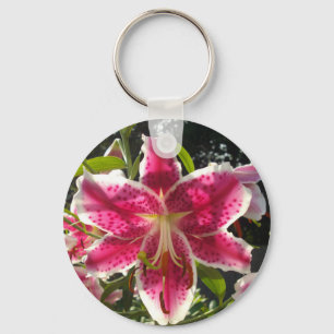 Porte-clés Pink lilies pink tropical flowers pink floral