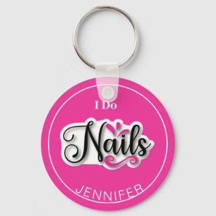 Porte-clés Pink Modern I Do Nails Nail Technicien Porte - clé