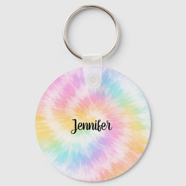 Porte-clés Pink Pastel Tie Dye Girly Chic                     (Recto)