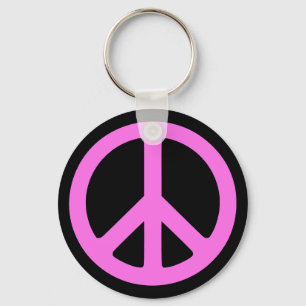 Porte-clés Pink Peace Symbol Keychain