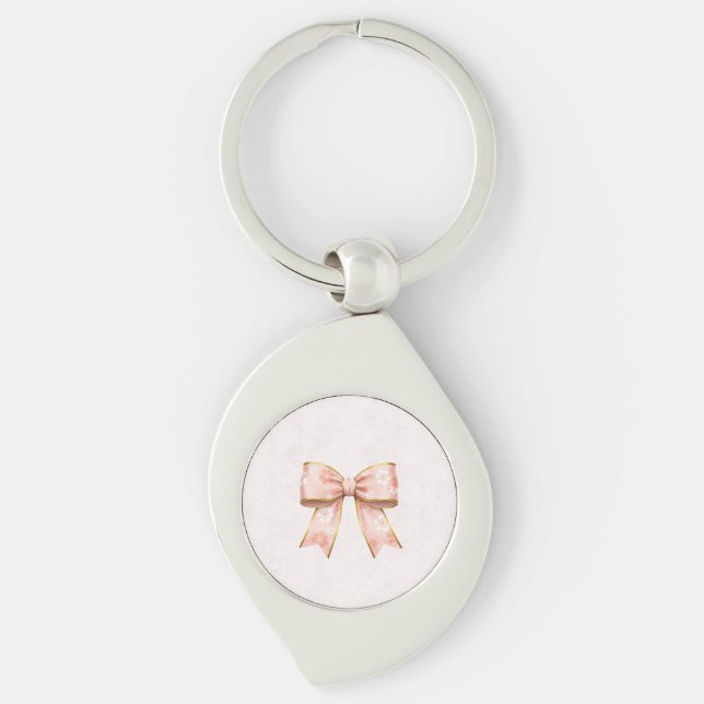 Porte-clés Pink Sakura Ribbon – Japanese-Inspired (Devant)