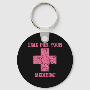 Porte-clés Pink Time for your Medicine