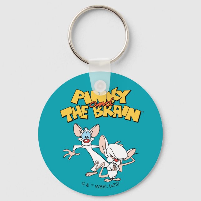 Porte-clés Pinky et le cerveau | Afficher le logo (Recto)