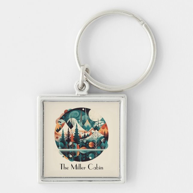 Porte-clés Pins nordiques & Pics, coutume (Devant)