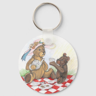 Porte-clés Pique-nique à l'ours en peluche~porte - clé