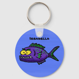 Porte-clés Piranha fish cartoon