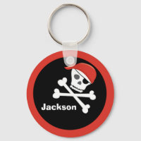 Pirate Crâne Crossbones Noir Rouge Monogramme Enfa