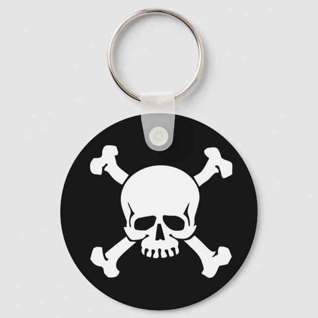 Porte-clés Pirate crâne et os croisés (Recto)
