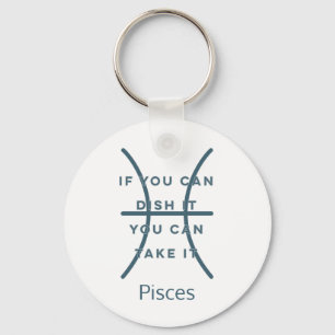 Porte-clés Pisces Zodiac Sign Fun Citation Texte Bleu Anniver