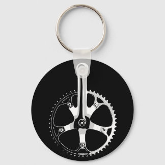 Porte-clés Pista Bicycle - blanc sur noir