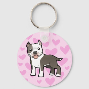 Porte-clés Pitbull/amour Staffordshire Terrier américain