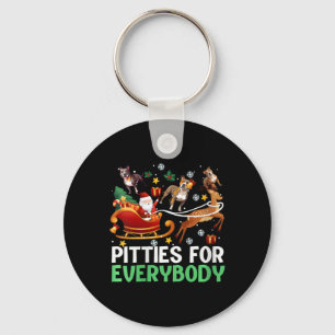 Porte-clés Pitbull Dog de Noël pour les femmes