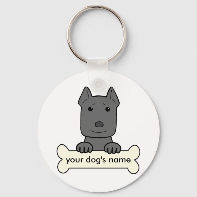 Porte-clés Pitbull personnalisé (Recto)