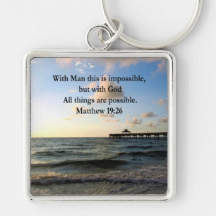 PORTE-CLÉS PITTORESQUE MATTHEW 19:26 OCEAN PHOTO DESIGN