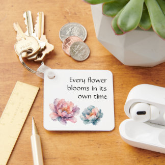 Porte-clés Pivoine Florale Aquarelle