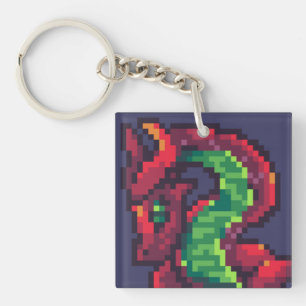 Porte-clés Pixelart, dragon