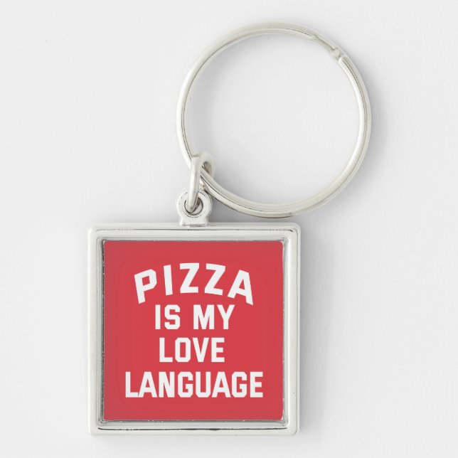 Porte-clés Pizza est ma langue d'amour - Pizza drôle (Devant)