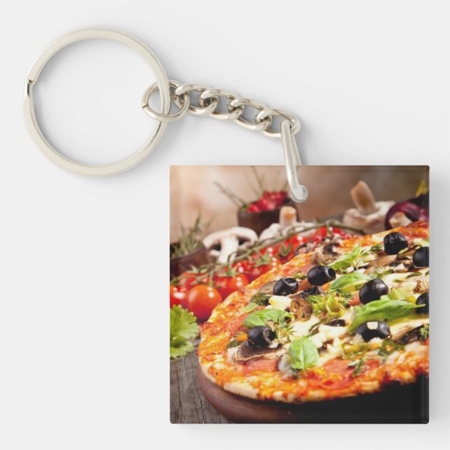 Porte-clés Pizza italienne fraîche (Devant)