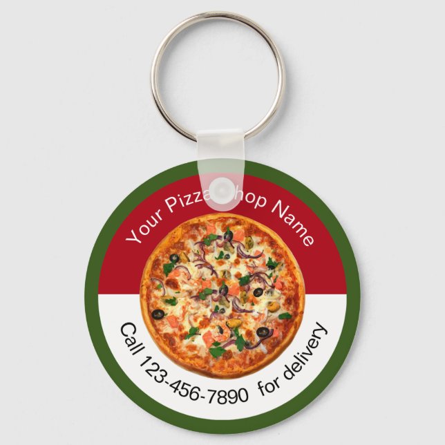Porte-clés Pizza Restaurant Italien Porte - clés promotionnel (Recto)