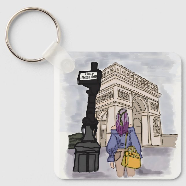 Porte-clés Place Charles de Gaulle Paris. (Recto)