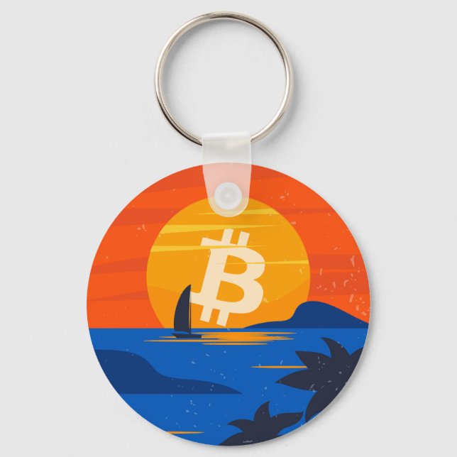 Porte-clés Plage Bitcoin (Recto)