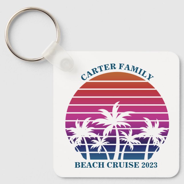 Porte-clés Plage Famille Réunion Croisière personnalisée Vaca (Recto)