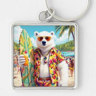 Porte-clés Plage Fantastique Ourson Polaire Mignon