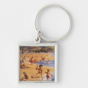 Porte-clés Plage Scène mère et enfants British Rail