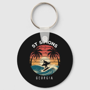 Porte-clés Plage St Simons Géorgie Vagues de planche de surf