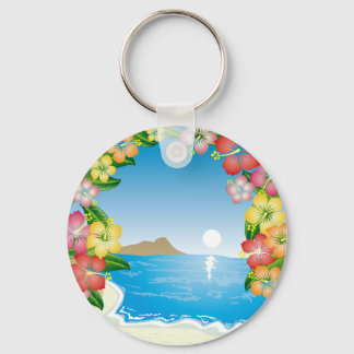 Porte-clés Plage tropicale