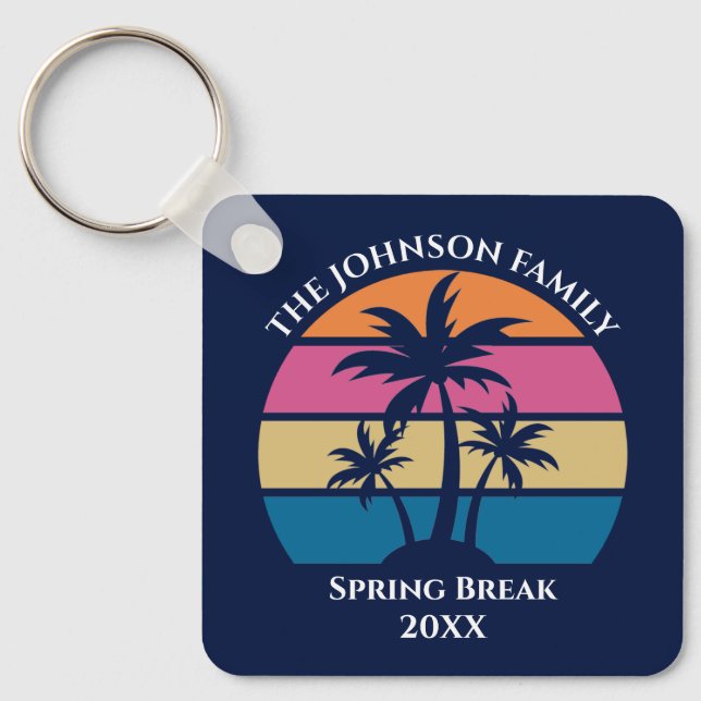 Porte-clés Plage Tropicale Cute Plage personnalisée Blue Beac (Recto)