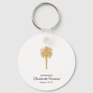 Porte-clés Plage Tropicale Gold Palm Destination Bachelorette