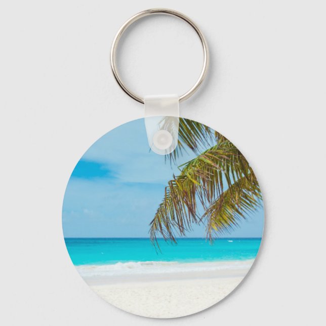 Porte-clés Plage tropicale Turquoise (Recto)