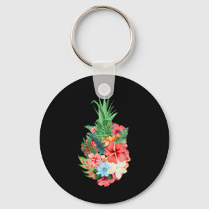 Porte-clés Plages d'Aloha Ananas Été - Fleurs Tropical