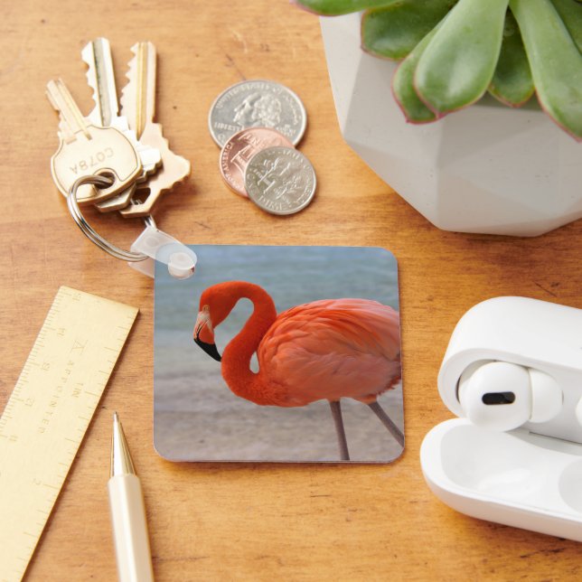 Porte-clés Plages tropicales | Flamant rose des Caraïbes, Aru (Bureau)