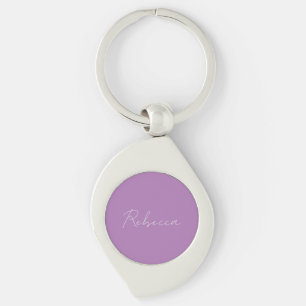 Porte-clés Plaine minimaliste manuscrite propre nom Lavande