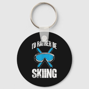Porte-clés Plaisant skieur d'hiver Je préférerais skier