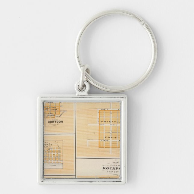 Porte-clés Plan de Rockport, Spencer Co avec Everton (Devant)