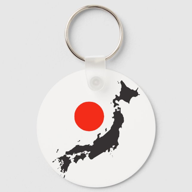 Porte-clés Plan du Japon, contour et cercle (Recto)