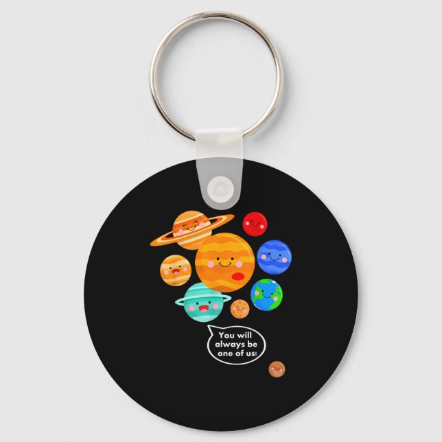 Porte-clés Plane Funny Cartoon Planets Never Forget  (Recto)