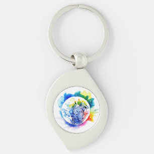 Porte-clés Planète colorée
