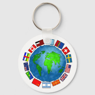 Porte-clés Planète de drapeau