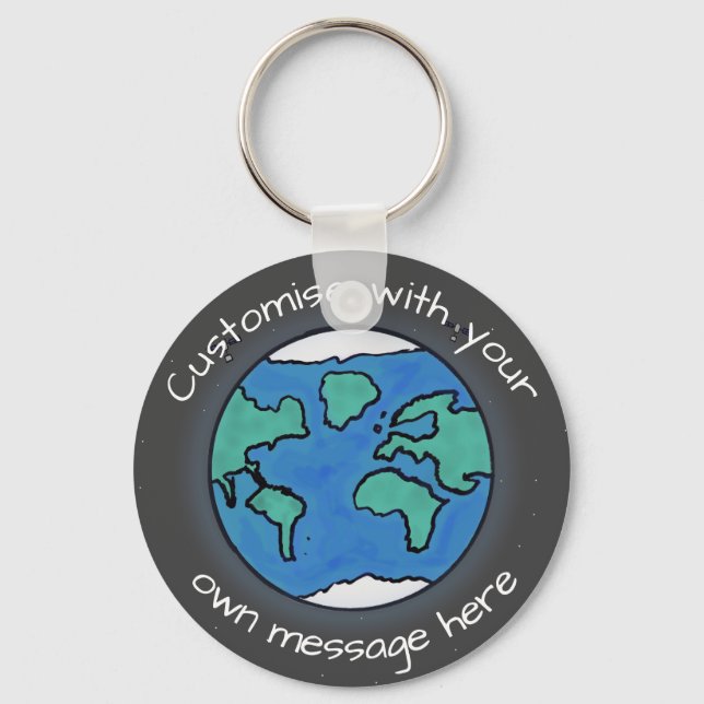 Porte-clés Planète Terre Globe personnalisée (Recto)