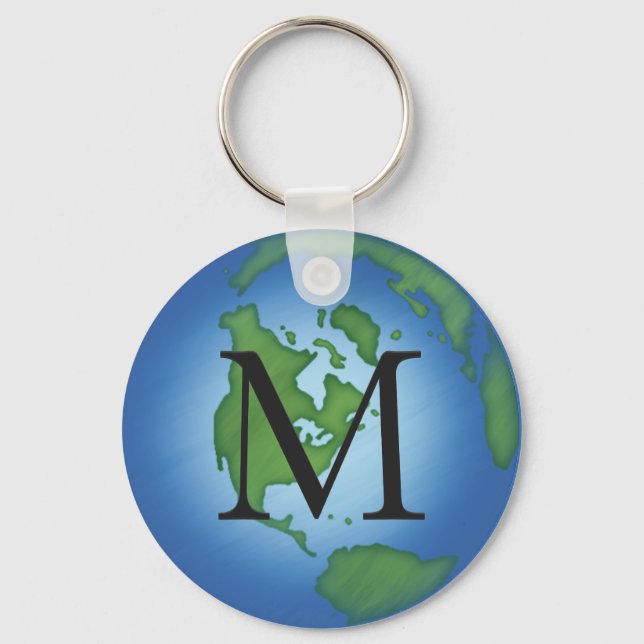 Porte-clés Planète verte Terre De l'environnement Monogramme (Recto)