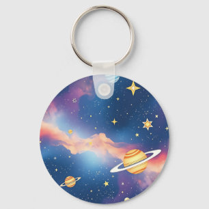 Porte-clés Planètes étoiles motif galaxie rêveuse