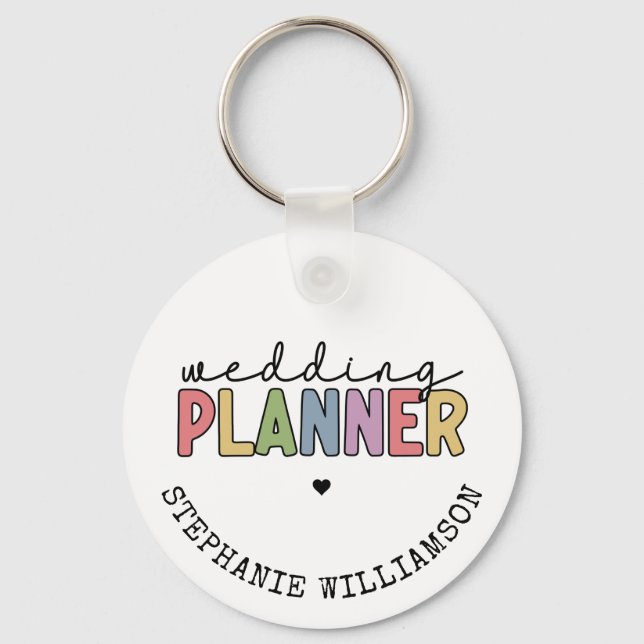 Porte-clés Planificateur d'événements de mariage personnalisé (Recto)