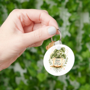 Porte-clés Plante Monstera dans une tasse à café Botanique